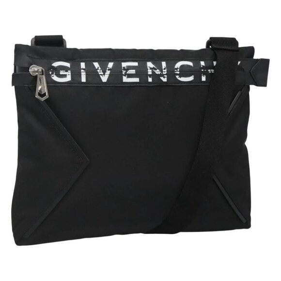 GIVENCHY Shoulder Bag Nylon Black Silver Auth bs23553 - Picture 1 of 16